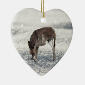 Cute Donkey in sneeuw Keramisch Ornament (Rechts)