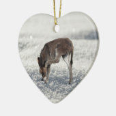 Cute Donkey in sneeuw Keramisch Ornament (Links)