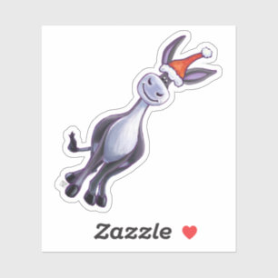 Cute Donkey Kerstmis Sticker