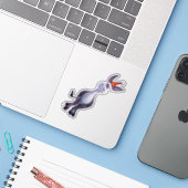 Cute Donkey Kerstmis Sticker (Laptop met iPhone)