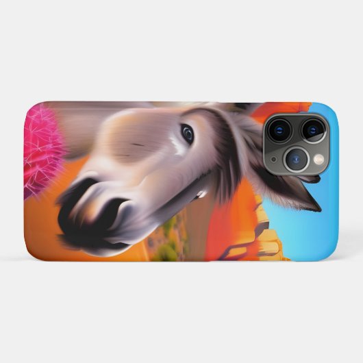 Cute Donkey met bloeiende cactus Case-Mate iPhone Case (Achterkant (horizontaal))