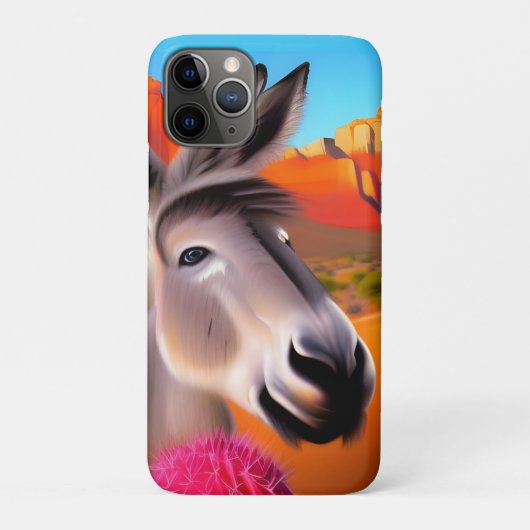 Cute Donkey met bloeiende cactus Case-Mate iPhone Case (Achterkant)