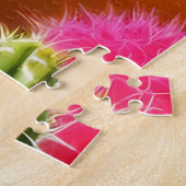 Cute Donkey met bloeiende cactus Legpuzzel (Zijkant)