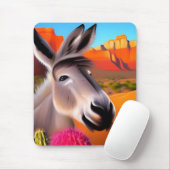 Cute Donkey met bloeiende cactus Muismat (Met muis)