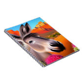 Cute Donkey met bloeiende cactus Notitieboek (Rechterzijde)