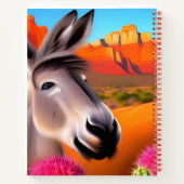 Cute Donkey met bloeiende cactus Notitieboek (Achterkant)