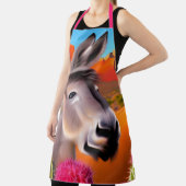 Cute Donkey met bloeiende cactus Schort (Insitu)