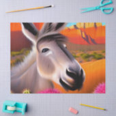 Cute Donkey met bloeiende cactus Tissuepapier (Craft)