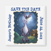 Cute Donkey Party Center Save the Date Fridge Magn Magneet (Voorkant)