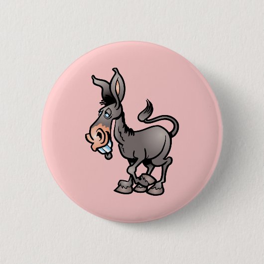 Cute Donkey Ronde Button 5,7 Cm (Voorkant)