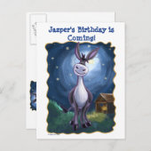 Cute Donkey Save the Date Party Center Briefkaart (Voorkant / Achterkant)