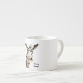 Cute Donkey saying Hi there, how're you doing.  Espresso Kop (Voorkant rechts)