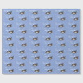 Cute Donkey Snowflakes Blue Kerstmis Cadeaupapier (Vlak)