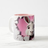 Cute Donkey Tweekleurige Koffiemok (Voorkant links)