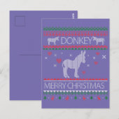 Cute Donkey Ugly Sweater Christmas Holiday Winter Briefkaart (Voorkant / Achterkant)