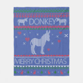 Cute Donkey Ugly Sweater Christmas Holiday Winter Fleece Deken (Voorkant)