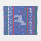 Cute Donkey Ugly Sweater Christmas Holiday Winter Fleece Deken (Voorkant (Horizontaal))