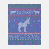 Cute Donkey Ugly Sweater Christmas Holiday Winter Fleece Deken (Voorkant)