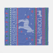 Cute Donkey Ugly Sweater Christmas Holiday Winter Fleece Deken (Voorkant (Horizontaal))