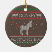 Cute Donkey Ugly Sweater Kerstfeestdag Winter Keramisch Ornament (Voorkant)