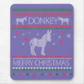 Cute Donkey Ugly Sweater Kerstfeestdag Winter Muismat (Voorkant)