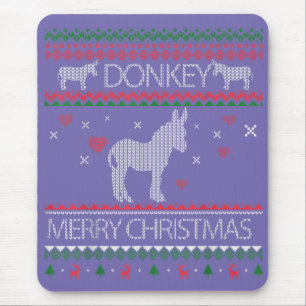 Cute Donkey Ugly Sweater Kerstfeestdag Winter Muismat