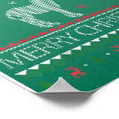 Cute Donkey Ugly Sweater Kerstfeestdag Winter Poster (Hoek)