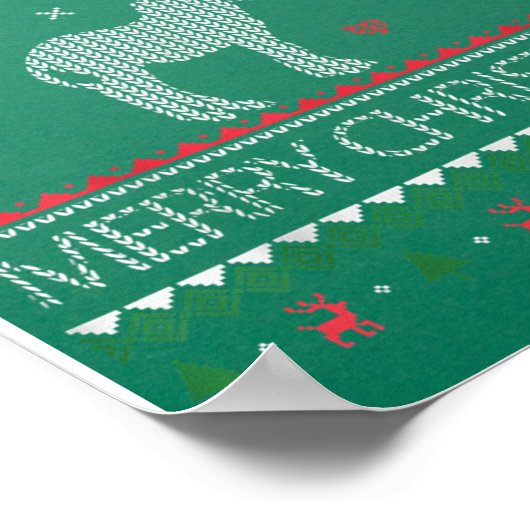 Cute Donkey Ugly Sweater Kerstfeestdag Winter Poster (Hoek)