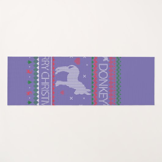 Cute Donkey Ugly Sweater Kerstfeestdag Winter Yogamat (Voorkant (horizontaal))