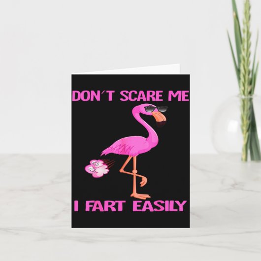 Cute Don't E Me I Fart Easy Fart Joke Flamingo Wom Kaart (Voorkant)
