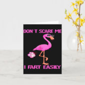 Cute Don't E Me I Fart Easy Fart Joke Flamingo Wom Kaart (Gele Bloem)