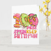 Cute Donut 100 dagen met leuk schoolfeest strooise Kaart (Gele Bloem)