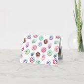 Cute Donut aangepaste bericht Kinderen Verjaardag Bedankkaart (Achterkant)