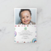 Cute Donut aangepaste bericht Kinderverjaardag Jon Bedankkaart (Binnen)