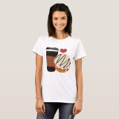 Cute Donut and Coffee Couple Valentine Design T-shirt (Voorkant volledig)