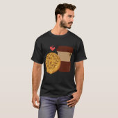 Cute Donut and Coffee Couple Valentine Design T-shirt (Voorkant volledig)