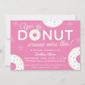 Cute Donut Bridal Shower Invitations | Roze Kaart (Voorkant)