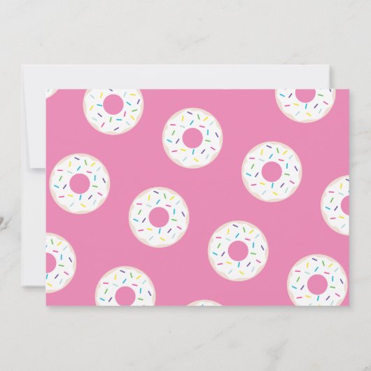 Cute Donut Bridal Shower Invitations | Roze Kaart (Achterkant)