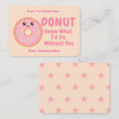 Cute Donut Classroom Valentine Card Notitiekaartje (Voorkant / Achterkant)