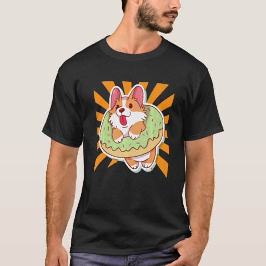 Cute Donut Corgi T-shirt (Voorkant)