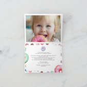 Cute Donut Custom Bericht Kinderen Verjaardag Meis Bedankkaart (Binnen)