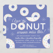 Cute Donut Engagement Party-uitnodigingen Kaart (Voorkant / Achterkant)