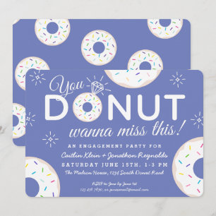 Cute Donut Engagement Party-uitnodigingen Kaart