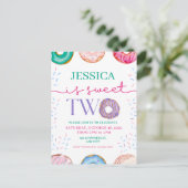 Cute Donut Feestje Zoete tweede 2e verjaardag Briefkaart (Staand voorkant)