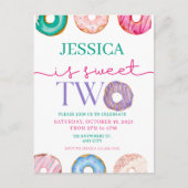Cute Donut Feestje Zoete tweede 2e verjaardag Briefkaart (Voorkant)