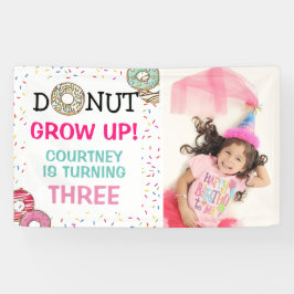 Cute Donut Groei Op | Foto Verjaardag Spandoek