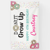 Cute Donut Groei Op Kinderverjaardagsfeestje Spandoek (Verticaal)