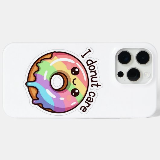 Cute Donut "I Donut Care" iPhone 15 Pro Max Case (Achterkant (horizontaal))