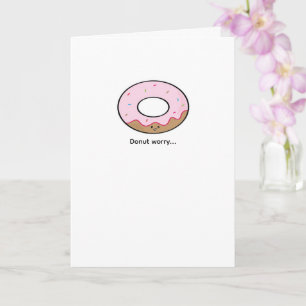 Cute Donut Illustratie Kawaii Voedsel Kunst Kaart