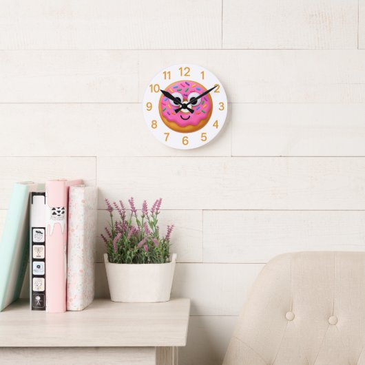 Cute Donut Kids Clock – Googly Eyes Fun Ronde Klok (Leeskamer)